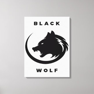 black wolf leinwanddruck