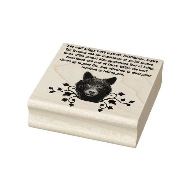 Black Wolf Spirit Animal-Lesezeichen Gummistempel (Stempel)