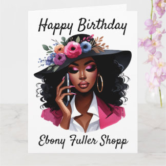 Black woman birthday card karte