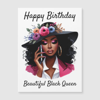 Black woman birthday card magnetkarte