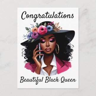 Black woman birthday card postkarte