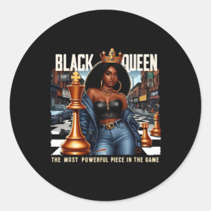 Black Woman Black Culture Black Queen Schach Empow Runder Aufkleber