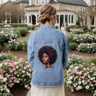 Black Woman Dark Floral Afro