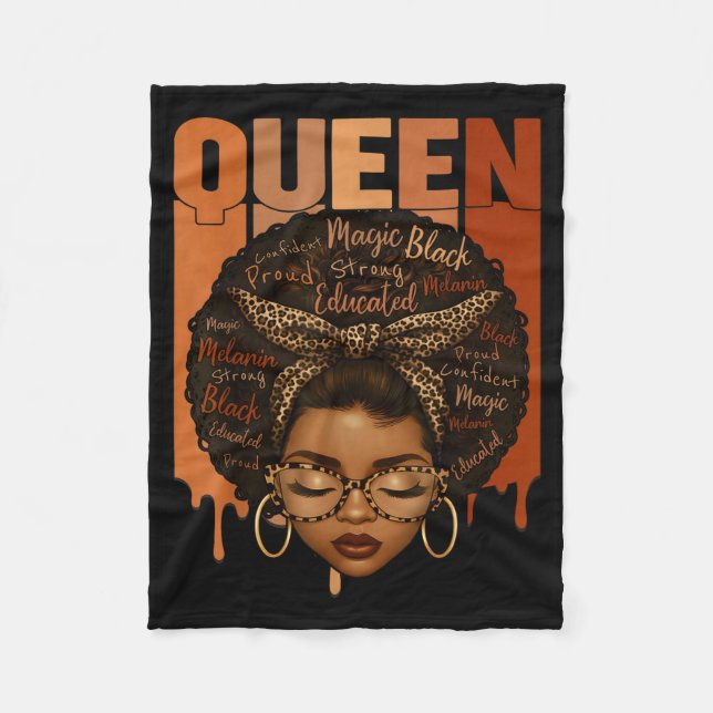 Black Woman Educated Strong Black History Month Gi Fleecedecke (Vorderseite)