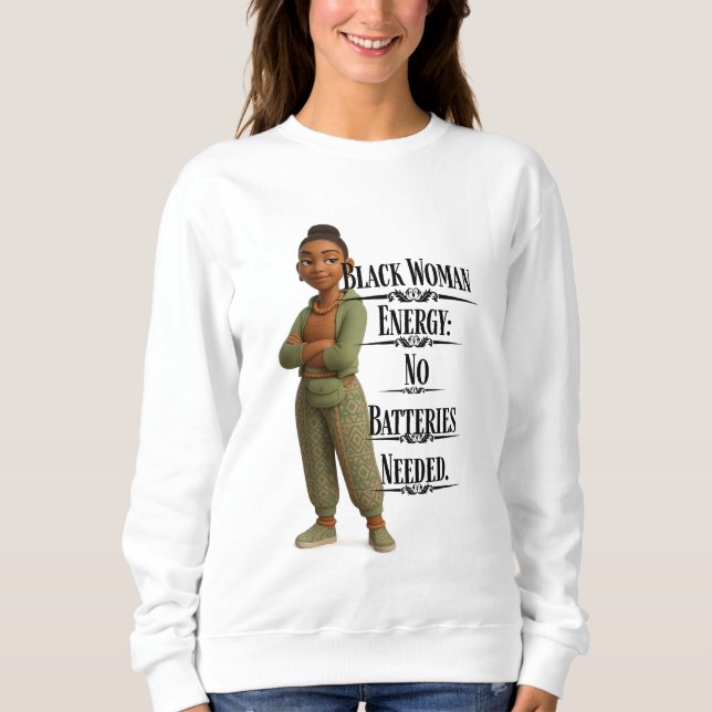 Black Woman Energy,Pixarstyle 3D Sweatshirt (Vorderseite)