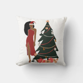 Black Woman Leo Zodiac Weihnachten Kissen