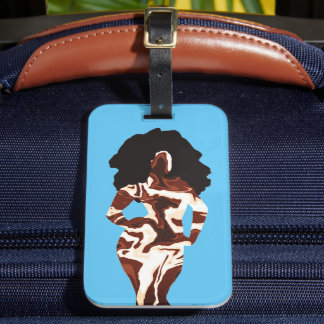 Black Woman Luggage Tag with Bold Graphic Gepäckanhänger
