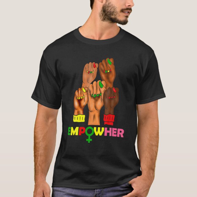 Black Woman Nails African American Black History M T-Shirt (Vorderseite)