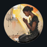 Black Woman Praying | Impasto Abstract Art Magnet<br><div class="desc">Faith and hope magnet. A beautiful scene of an African-American woman praying as the sun beams in on her through the windows inspiring hope.</div>