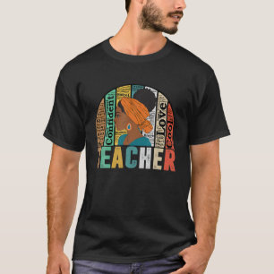 Black Woman Teacher Afro Black History Month Vinta T-Shirt