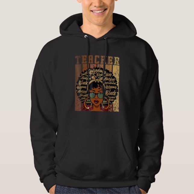 Black Woman Teacher Afro Shirt Black History Month (Vorderseite)