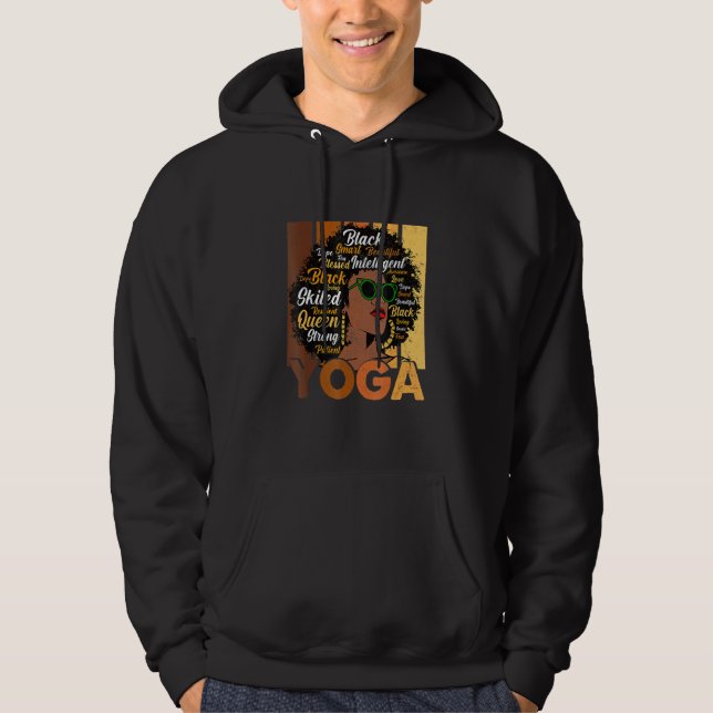 Black Woman Yoga Afro Melanin Cool Black History M Hoodie (Vorderseite)