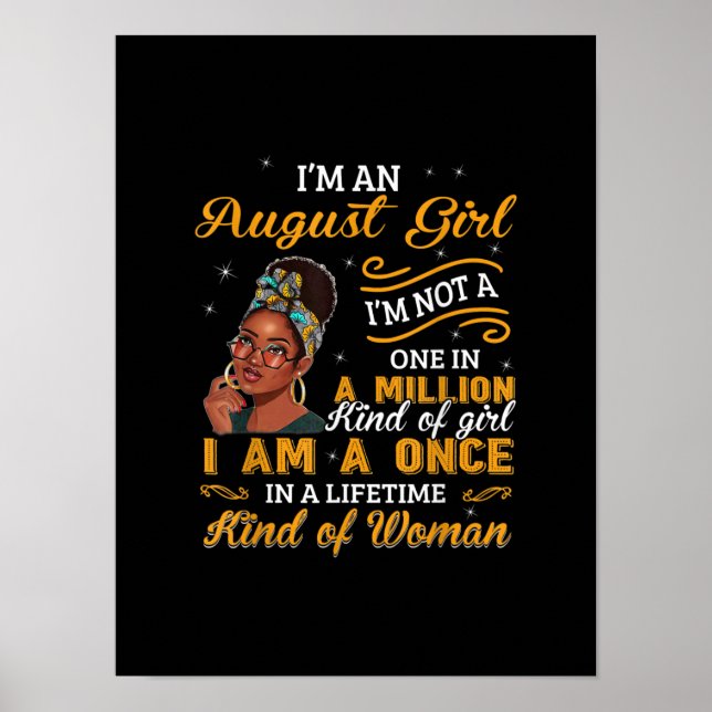 Black Women August Birthday Gifts Im A Leo Queen Poster (Vorne)
