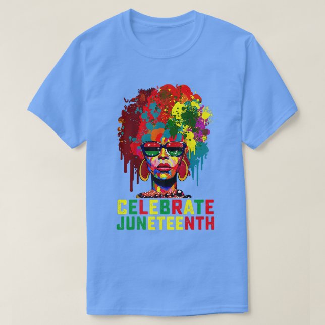 Black Women Black Queen Juneteenth Celebrate Indep T-Shirt (Design vorne)