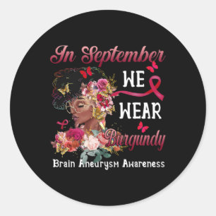Black Women Blume Butterfly Gehirn Aneurysm Awaren Runder Aufkleber