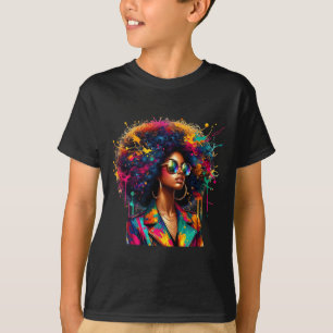 Black Women Melanin Queen Strong Afro African Trop T-Shirt