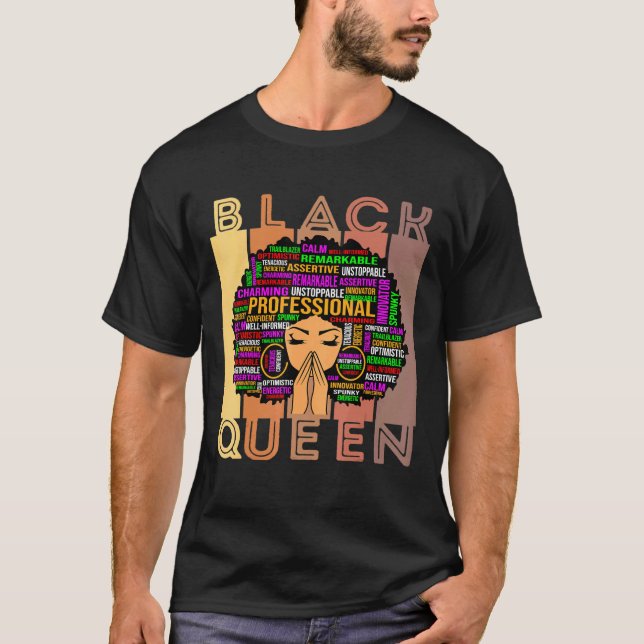 Black Women Melanin Teacher Queen Afro Black Girl T-Shirt (Vorderseite)