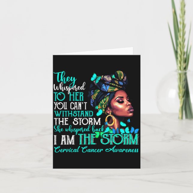 Black Women Motivation Suprt Cervical Cancer Aware Karte (Vorderseite)