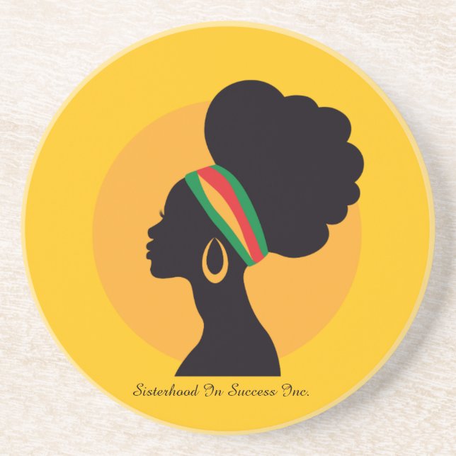 Black Women Reflecting Getränkeuntersetzer (Vorne)