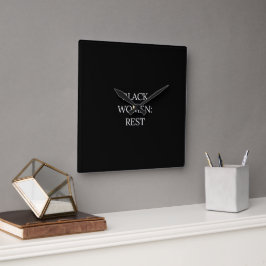 Black Women Rest Wall Horloge
