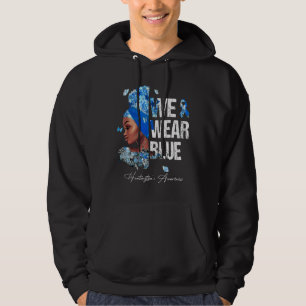 Black Women We Wear Blue Huntington's Awareness Hoodie
