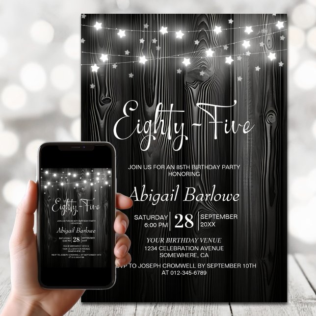 Black Wood 85. Geburtstagsparty Einladung (Von Creator hochgeladen)