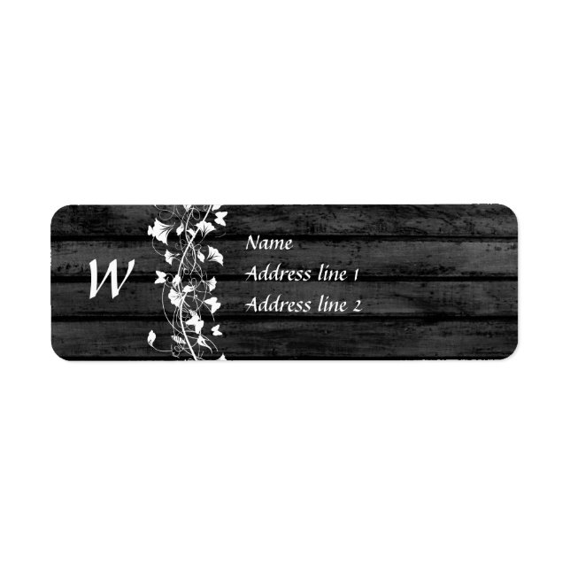 Black Wood Address Labels (Vorne)