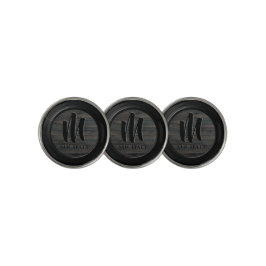 Black Wood Monogram Golf Marker