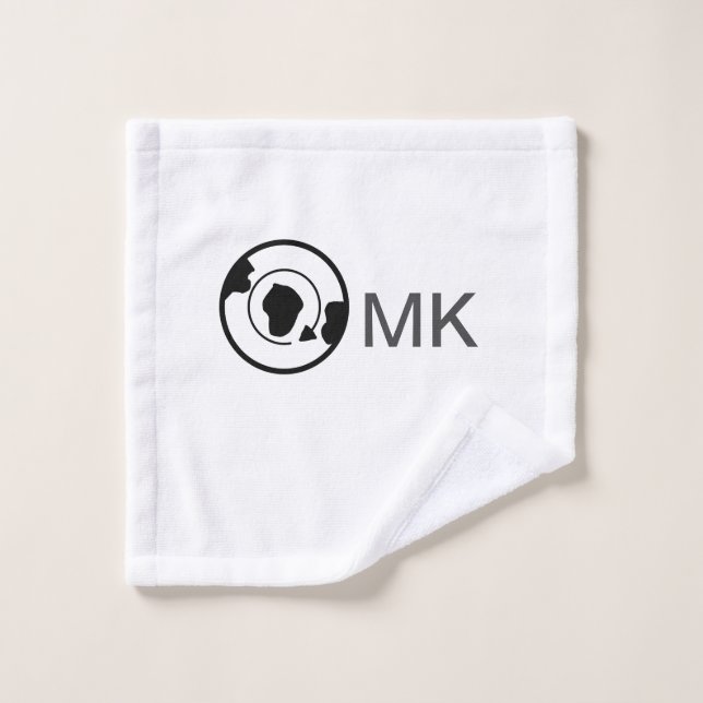 Black world globe ajouter nom monogramme détails d (Gant de toilette)