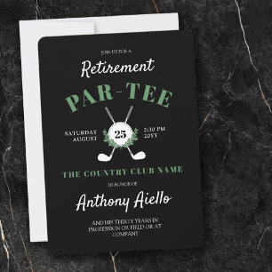 Black Wreath Golf Themed Retirement Party Einladung