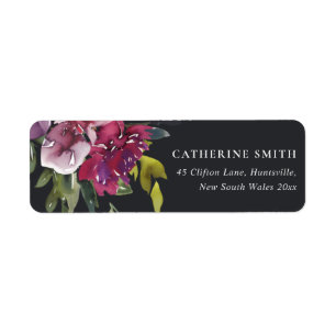 BLACK YELLOW BLUSH BURGUNDY FLORAL BUNCH ADDRESS