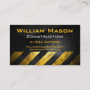 Black Yellow Chevrons Business Card Visitenkarte