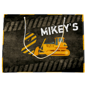 Black & Yellow Construction Vehicle 2. Geburtsta Große Geschenktüte
