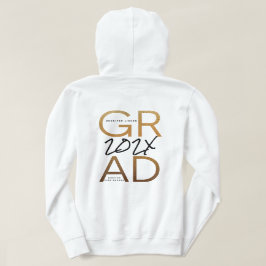 Black Yellow Foil Grad Jahr Custom Chic Hoodi Hoodie