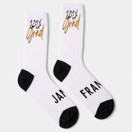 Black Yellow Foil Grad Jahr Custom Modern Socken