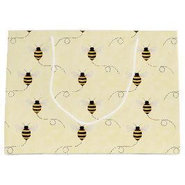 Black Yellow Gold Bees Baby Shower Große Geschenktüte