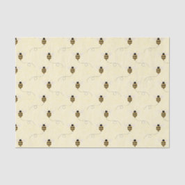 Black Yellow Gold Bees Baby Shower Seidenpapier
