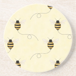 Black Yellow Gold Bees Getränkeuntersetzer