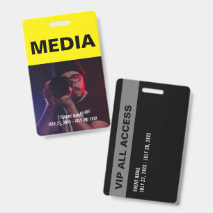Black & Yellow Media All Access Pass ID Ausweis