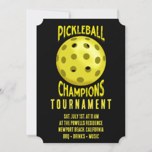 Black Yellow Pickleball Turnier Einladung