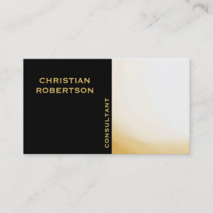 Black Yellow Schlicht Modern Consultant Business C Visitenkarte
