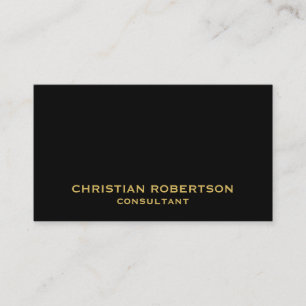 Black Yellow Schlicht Modern Consultant Business C Visitenkarte