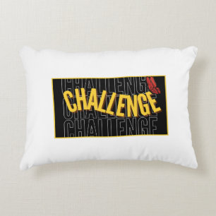 Black Yellow Typography Challenge Accent Pillow Dekokissen