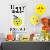 Black Yellow White Happy Birthday Emoji