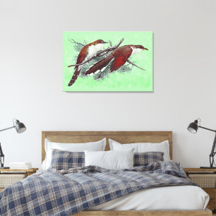 Black & Yellowled Cuckoo Birds Canvas Print Leinwanddruck