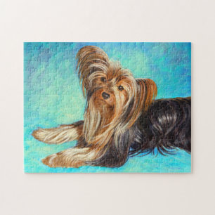 Black Yorkie Hund, Acrylmalerei