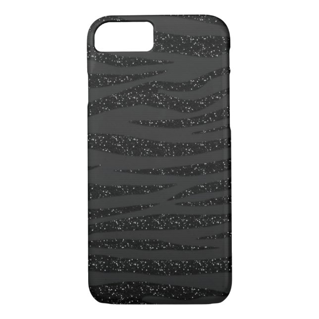 Black Zebra Glitzer Case-Mate iPhone Hülle (Rückseite)