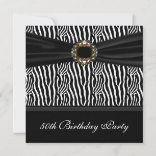 Black Zebra Jewel Frauen 50. Geburtstagsparty Einladung