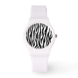 Black Zebra Print Armbanduhr