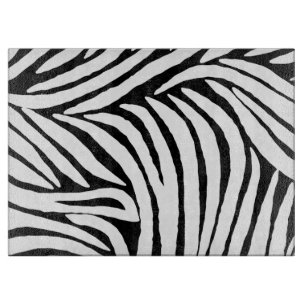 Black Zebra Print Schneidebrett